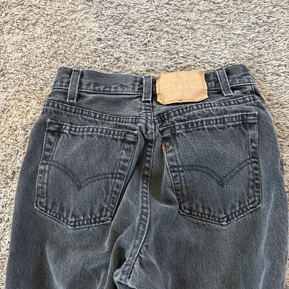 Vintage Levis 544 Jeans Womens Black Button Fly High Rise Made in USA 90s 24x28 - Picture 7 of 8